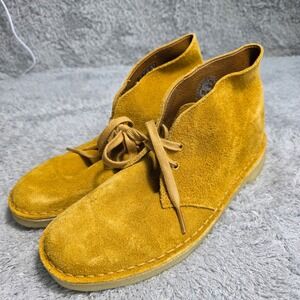 Clarks Originals Desert Boot Mustard Yellow Suede Chukka Mens 7‎ EU 39.5New Flaw